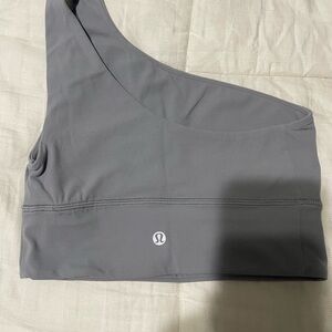 lululemon athletica One-Shoulder Sports Bra in Dusty Gray